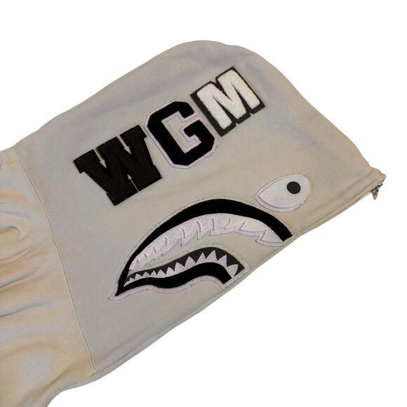 XL Bape Relaxed Fit White Beige Shark Hoody WGM - Picture 4 of 7